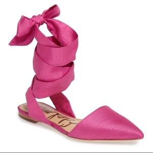 Sam Edelman pink toe lace up flats